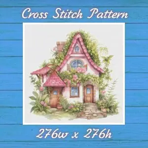 Cottage Cross Stitch Pattern Vintage Counted 741 276