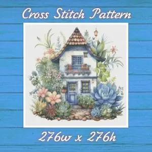 Cottage Cross Stitch Pattern Vintage Counted 744 276