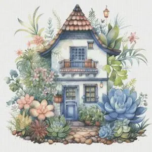 Cottage Cross Stitch Pattern Vintage Counted 744 276