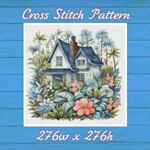 Cottage Cross Stitch Pattern Vintage Counted 749 276