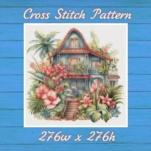 Cottage Cross Stitch Pattern Vintage Counted 752 276