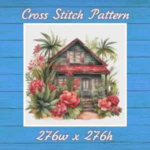Cottage Cross Stitch Pattern Vintage Counted 755 276