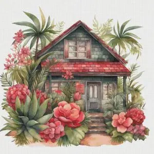 Cottage Cross Stitch Pattern Vintage Counted 755 276