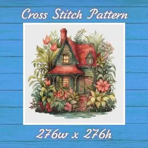 Cottage Cross Stitch Pattern Vintage Counted 756 276