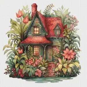 Cottage Cross Stitch Pattern Vintage Counted 756 387