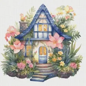 Cottage Cross Stitch Pattern Vintage Counted 761 276