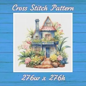 Crealandia - Handmade Marketplace 213 Cottage Cross Stitch Pattern Vintage Counted 775 276