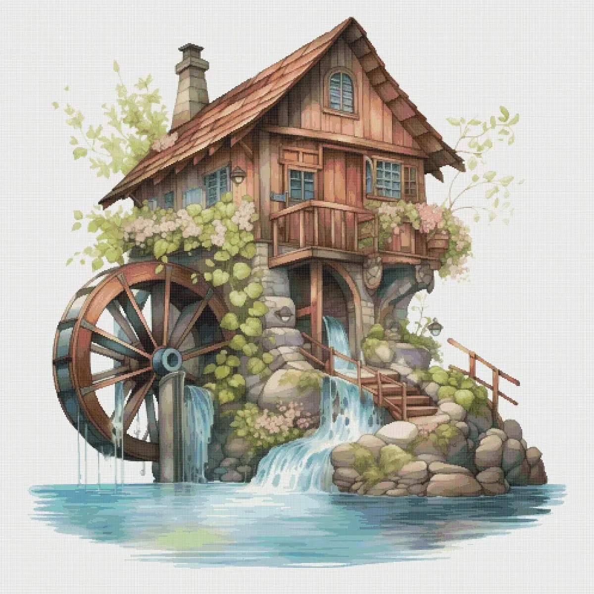 House with a Mill Cross Stitch Pattern Vintage Counted 779 718 2 House with a Mill Cross Stitch Pattern Vintage Counted 779 718 - Image 2