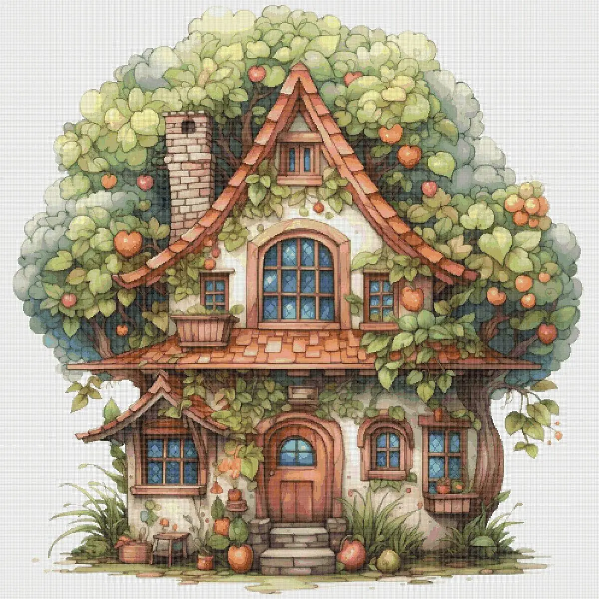 Cottage Cross Stitch Pattern Vintage Counted 797 497 - Image 2