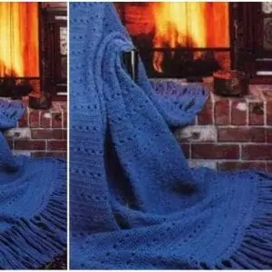 Vintage Crochet Pattern Afghan Blue Skies