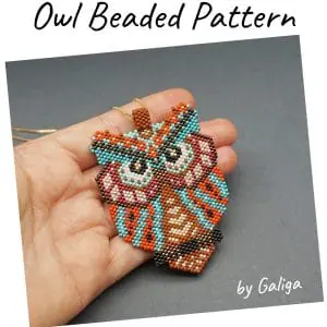 Owl Beaded Pattern Delica Seed Bead Crafts Beading Design