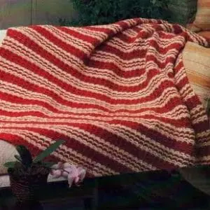 Vintage Crochet Pattern Afghan Colorado Stripes