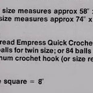Vintage Crochet Pattern Afghan Empress Coverlet