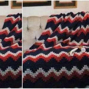 Vintage Crochet Pattern Afghan Granny Ripple