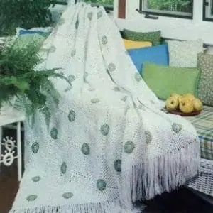 Vintage Crochet Pattern Afghan Snowflowers