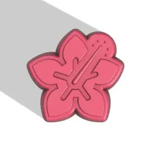 HIBISCUS STL FILE for vacuum forming and 3D printing