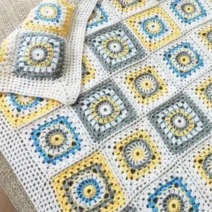 Wool crochet blanket for baby, Warm baby blanket, Boho beadspread