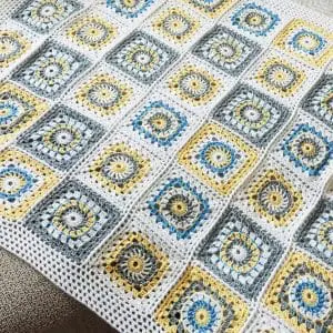 Wool crochet blanket for baby, Warm baby blanket, Boho beadspread