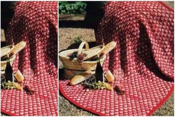 Vintage Knitted Pattern Afghan Burgund Honeycomb