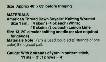 Vintage Knitted Pattern Afghan Lemon Lime Sherbet - Image 3