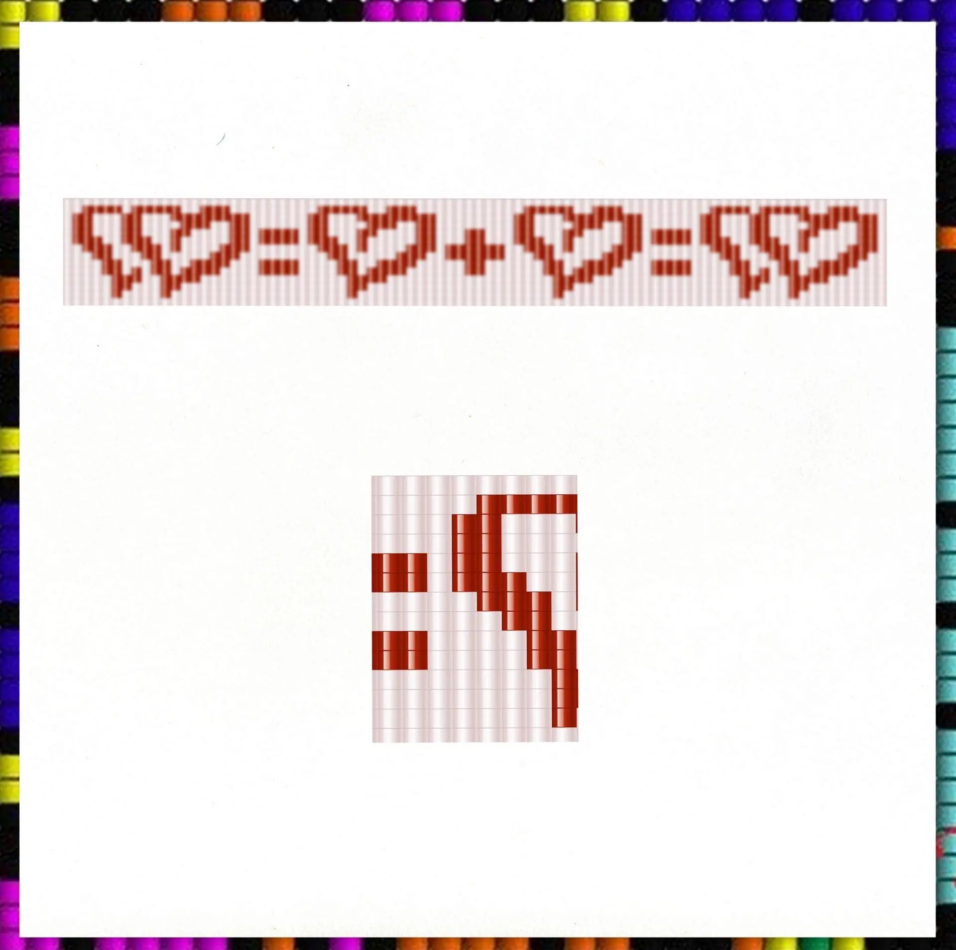 Loom stitch Bead bracelet pattern Red heart Set patterns PDF 2 Loom stitch Bead bracelet pattern Red heart Set patterns PDF