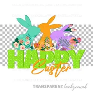 Bunnies Easter Sublimation Png Clip Art