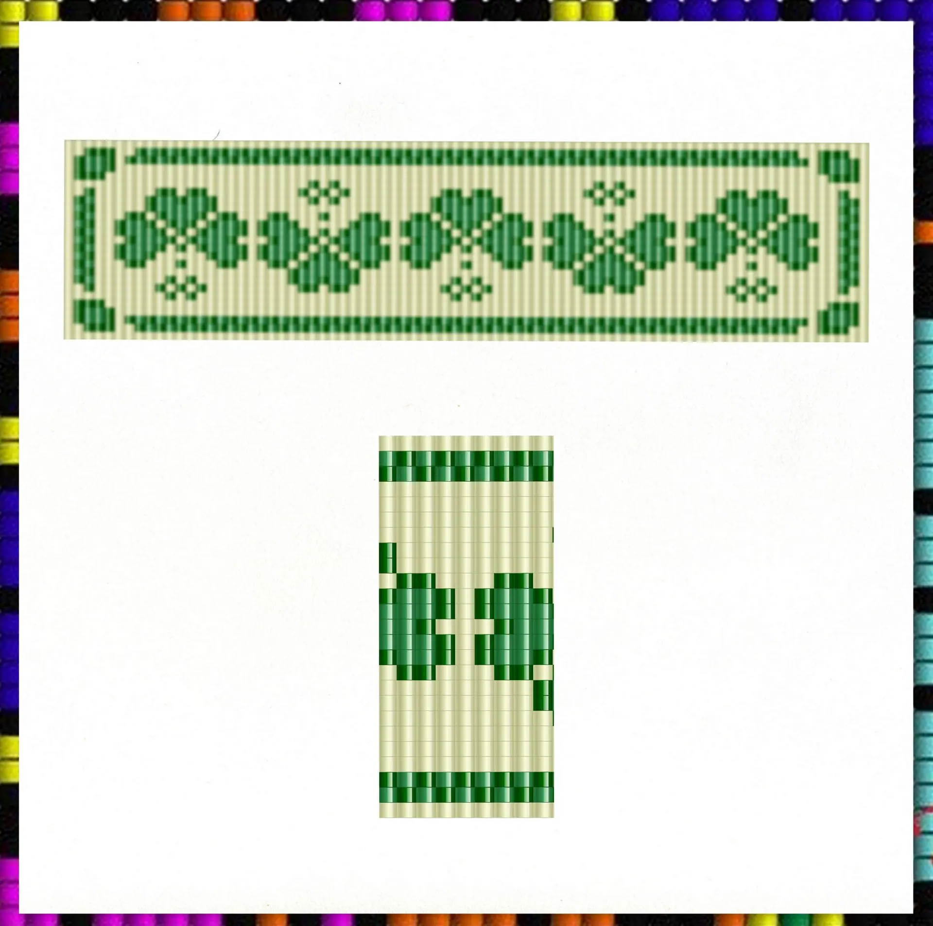 Loom beaded bracelet pattern Four-leaf clover Shamrocks PDF file 2 Loom beaded bracelet pattern Four-leaf clover Shamrocks PDF file