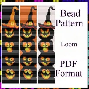 Loom beaded bracelet pattern Jack lantern Miyuki delica PDF file