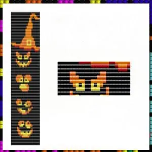 Loom beaded bracelet pattern Jack lantern Miyuki delica PDF file