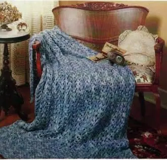 Vintage Knitted Pattern Afghan Mohair Victorian Lace - Image 2