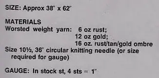 Vintage Knitted Pattern Afghan Ripple Autumn Glory - Image 3