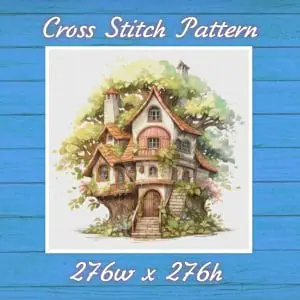 Cottage Cross Stitch Pattern Vintage Counted 799 276