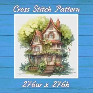 Cottage Cross Stitch Pattern Vintage Counted 800 276