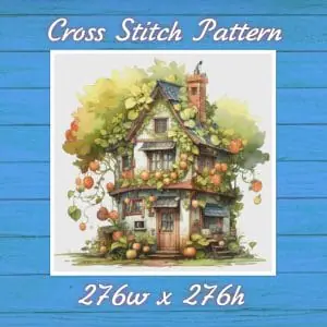 Cottage Cross Stitch Pattern Vintage Counted 801 276