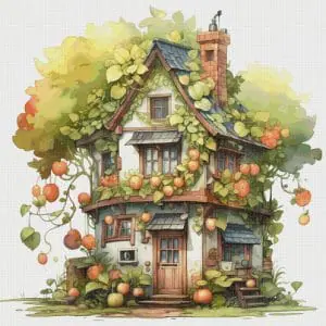 Cottage Cross Stitch Pattern Vintage Counted 801 276