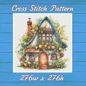 Cottage Cross Stitch Pattern Vintage Counted 803 276