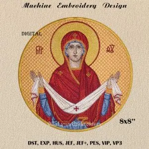 Protection of the Most Holy Theotokos embroidery design