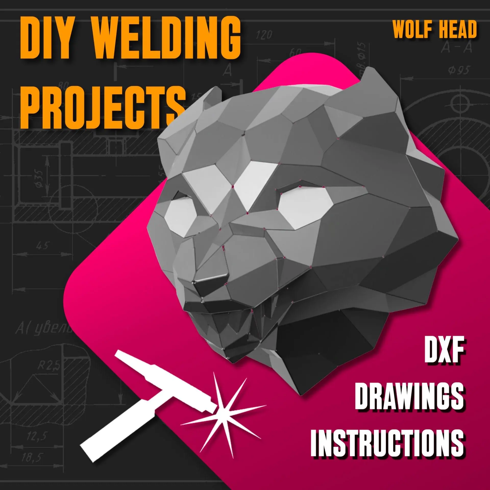 Welding Project Plans Drawings Wolf Head (DXF, PDF) 1 Welding Project Plans Drawings Wolf Head (DXF, PDF)