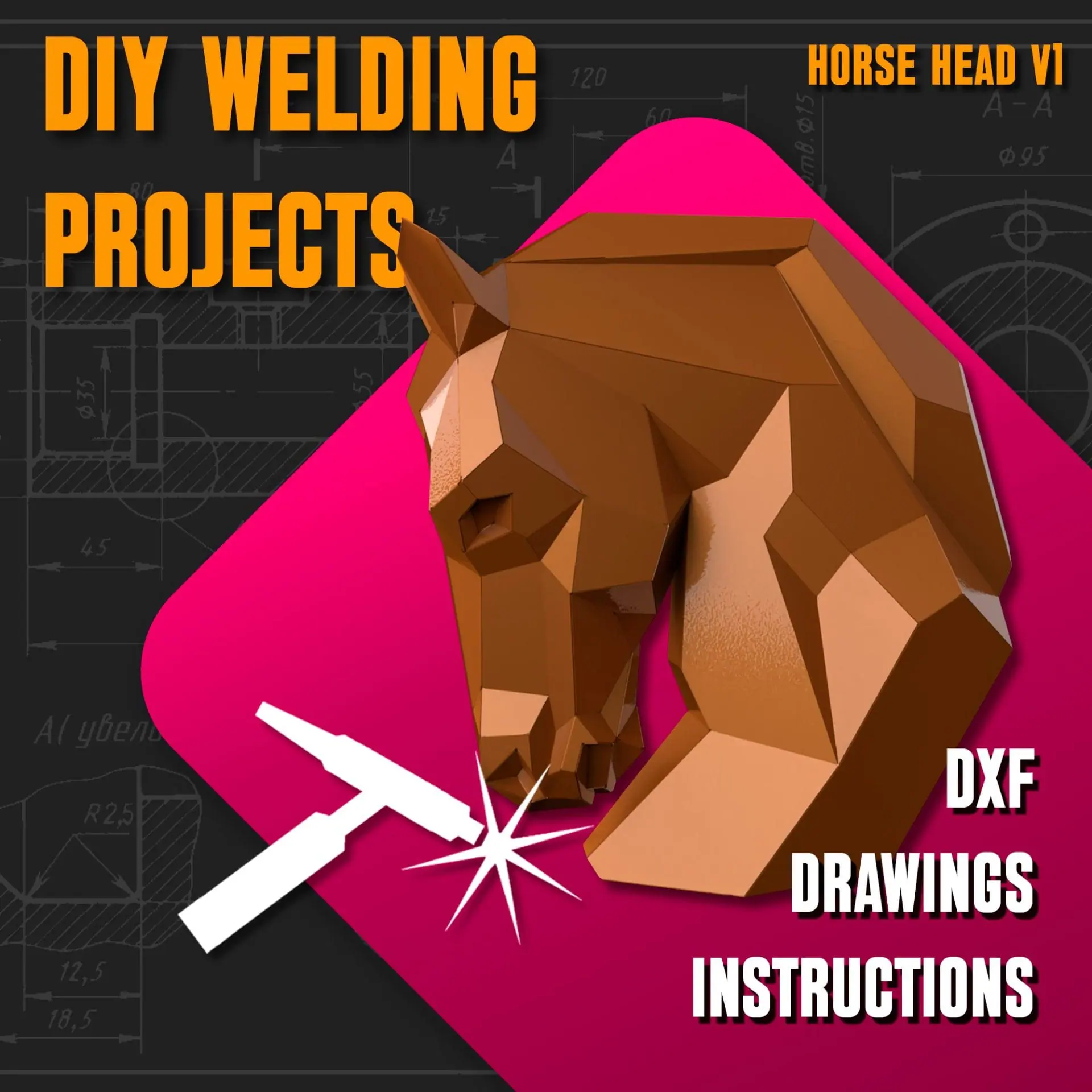Welding Project Plans Drawings Chess Horse (DXF, PDF) 1 Welding Project Plans Drawings Chess Horse (DXF, PDF)