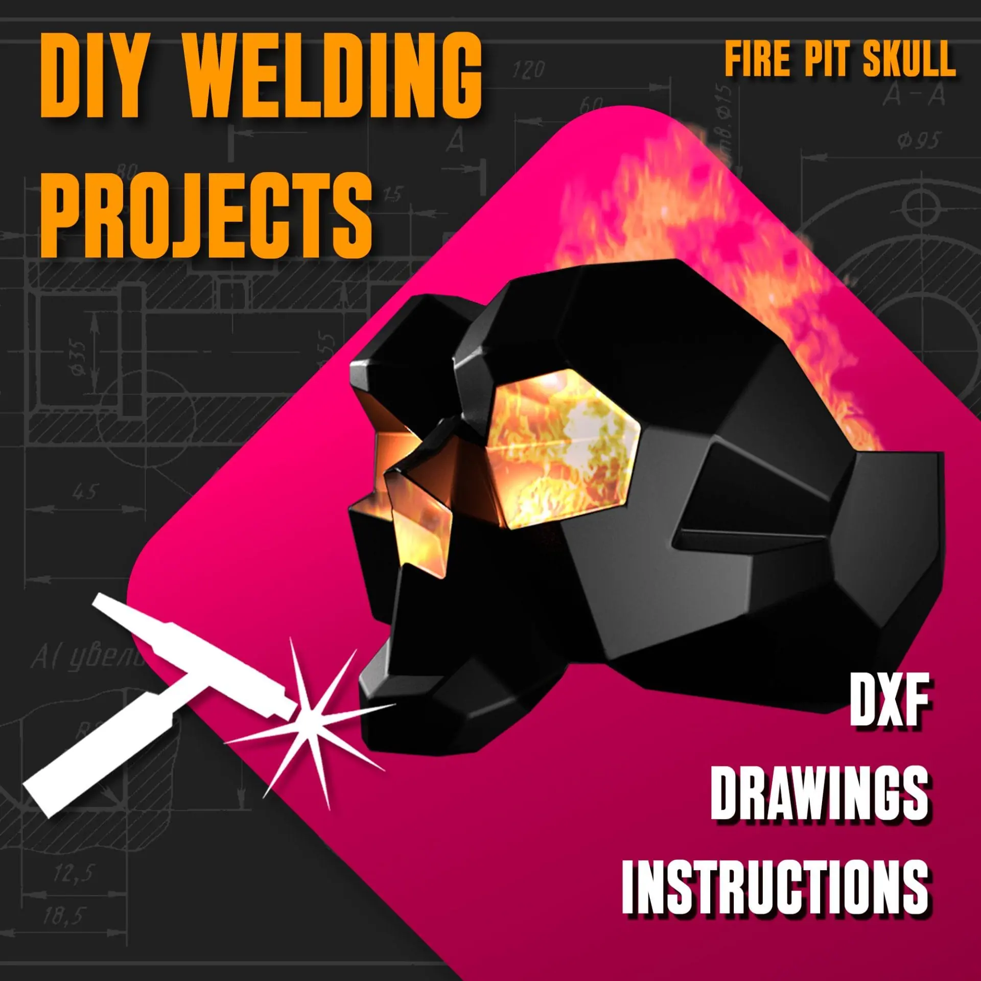 Welding Project Plans Drawings Skull Fire Pit (DXF, PDF) 1 Welding Project Plans Drawings Skull Fire Pit (DXF, PDF)