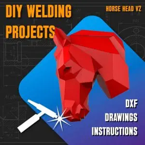 Welding Project Plans Drawings Horse Head V2 (DXF, PDF)