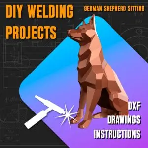 Welding Project Plans Drawings German Shepherd Sitting (DXF, PDF)
