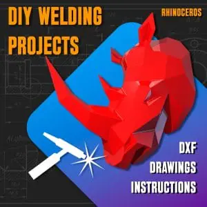 Welding Project Plans Drawings Rhinoceros Head (DXF, PDF)