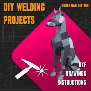 Welding Project Plans Drawings Doberman Sitting (DXF, PDF)