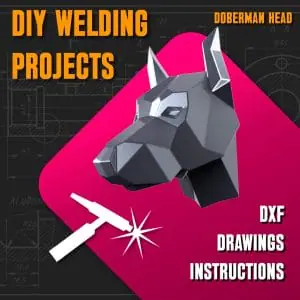 Welding Project Plans Drawings Doberman Head (DXF, PDF)