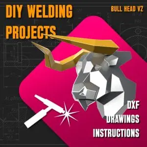 Welding Project Plans Drawings Bull Head (v2) (DXF, PDF)