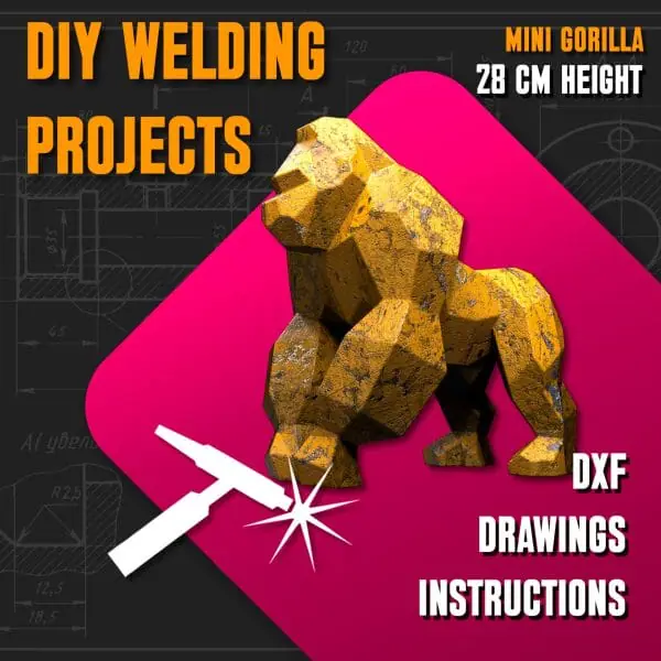 Welding Project Plans Drawings Mini Gorilla (DXF, PDF) - Crealandia