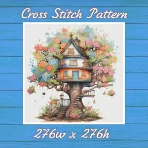 TreeHouse Cross Stitch Pattern Vintage Counted 806 276