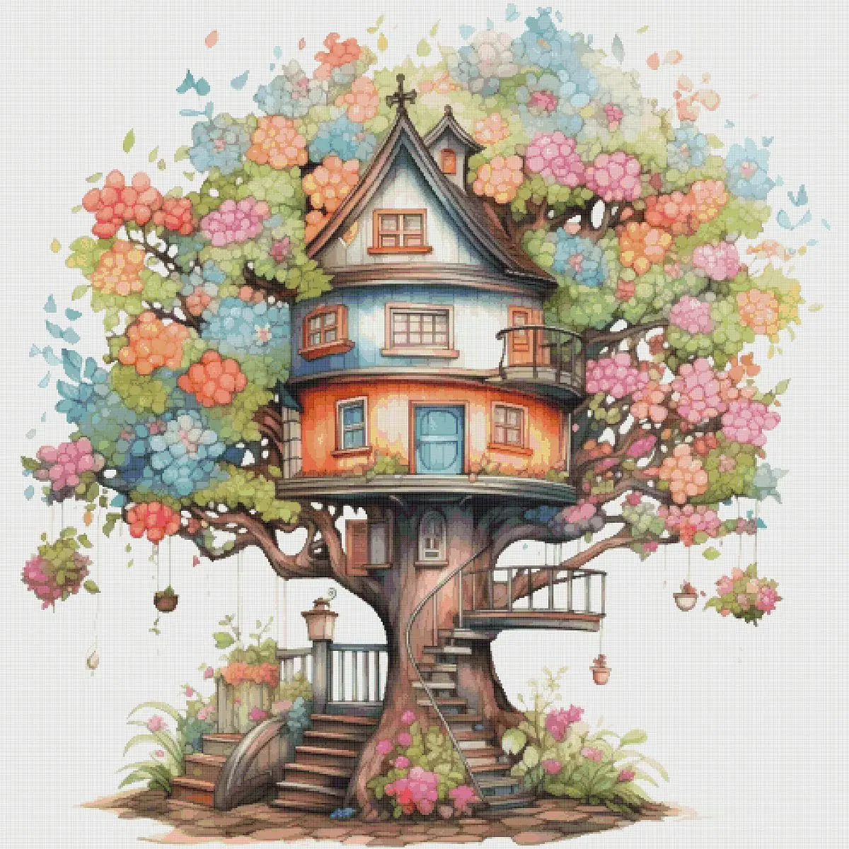 TreeHouse Cross Stitch Pattern Vintage Counted 806 276 - Image 2