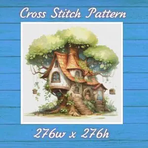 TreeHouse Cross Stitch Pattern Vintage Counted 807 276